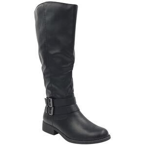 Style & Co Women Maliaa Knee High Riding Boots Size US 7M Wide Calf Black Smooth